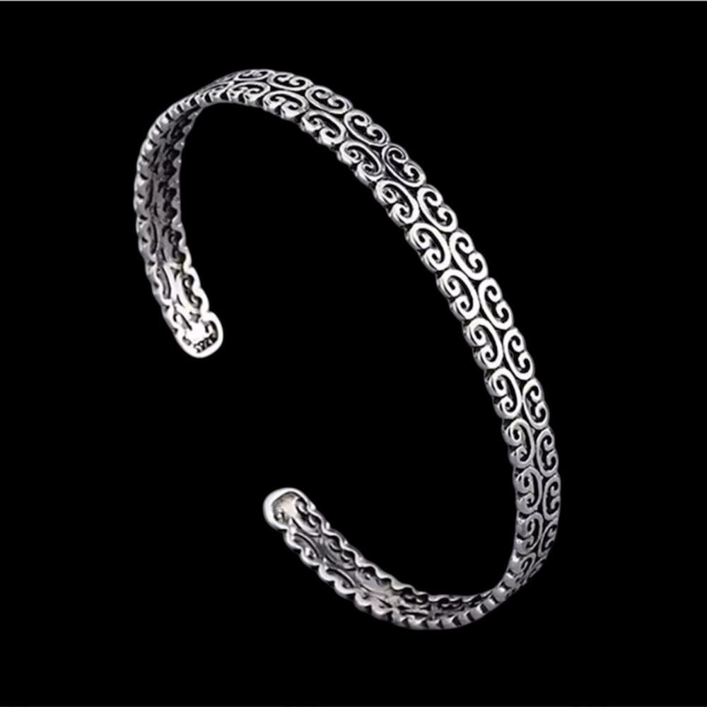 Hallow Geometric silver color adjustable bracelet unisex